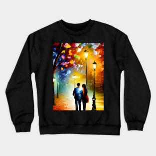 Couple Nighttime Walk Crewneck Sweatshirt